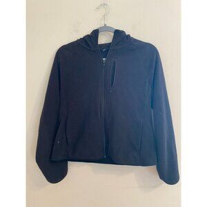 Women's Uniqlo Black 3-Pocket Full Zip Hoodie Sweatshirt Size Large
